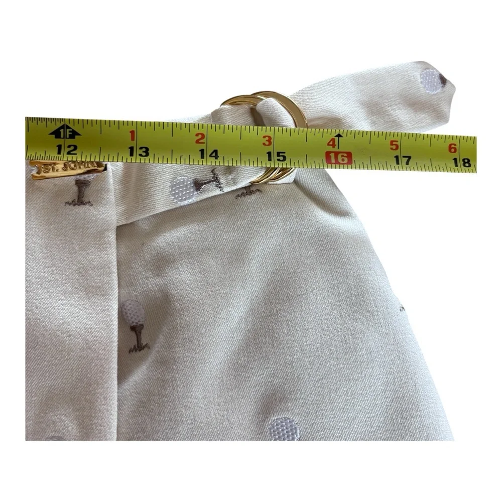NWOT St. John Sport by Marie Gray Beige Golf Embroidered Wrap Skort Sz 12